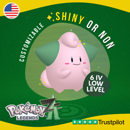 Cleffa Shiny or Non ✨ 6 IV Pokémon Legends Z-A Competitive Customizable ZA Z A