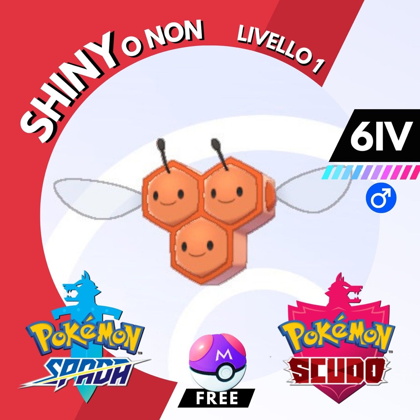 Combee Shiny o Non 6 IV e Master Ball Legit Pokemon Spada Scudo Sword Shield