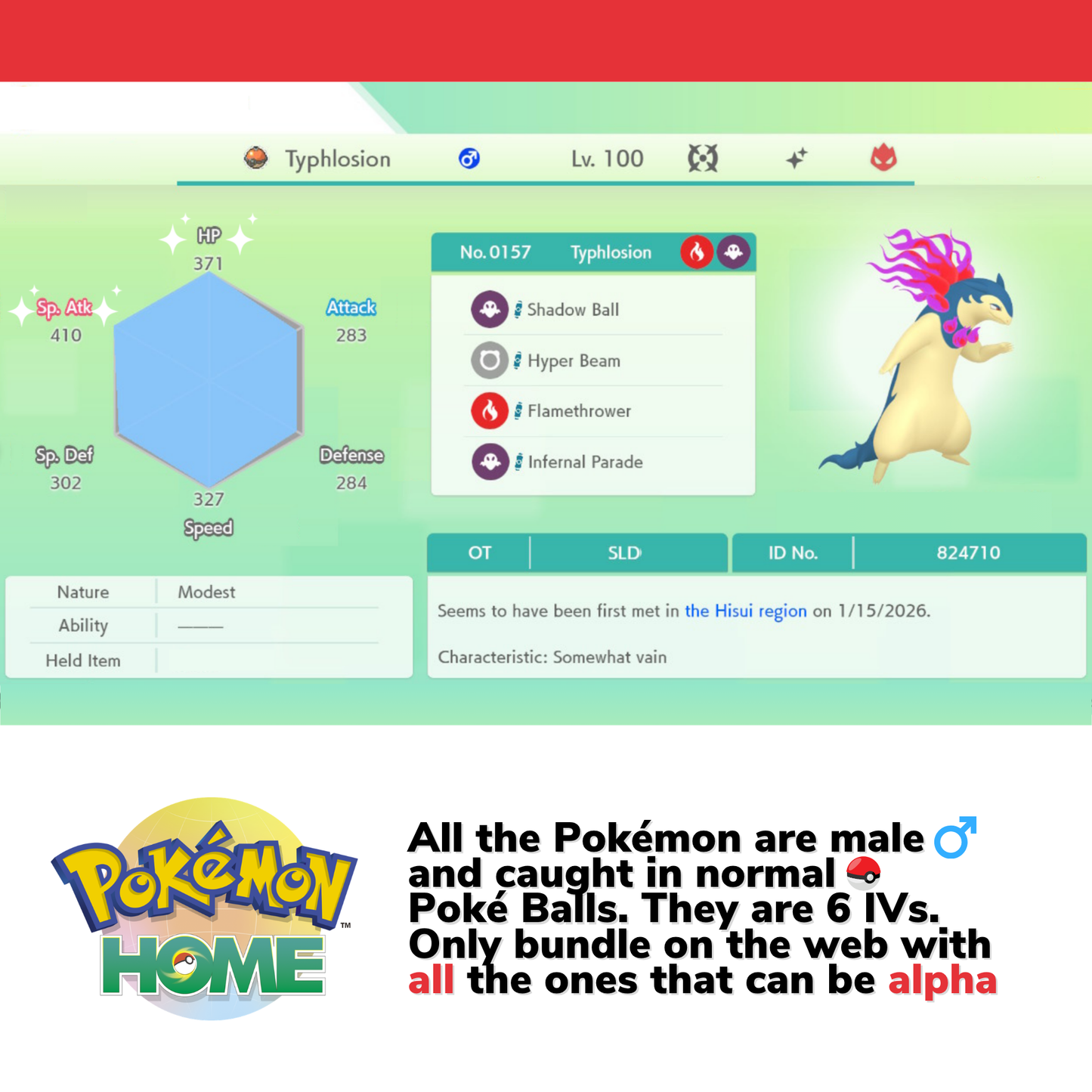 Complete Pokémon ALPHA Bundle HOME Shiny Living Dex Legends ZA Arceus Pokedex IV Legal Legit Compatible with all Nintendo Switch games