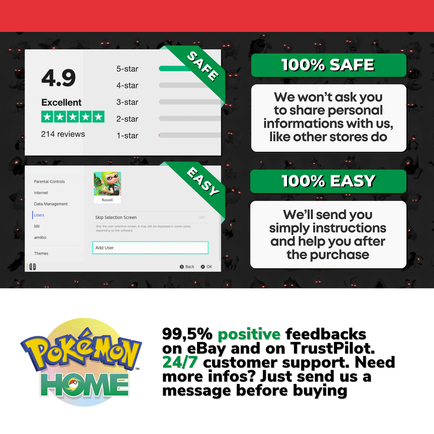 Complete Pokémon ALPHA Bundle HOME Shiny Living Dex Legends ZA Arceus Pokedex IV Legal Legit Compatible with all Nintendo Switch games