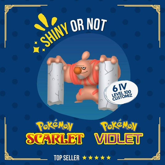 Conkeldurr Shiny or Non ✨ 6 IV Competitive Customizable Pokémon Scarlet Violet by Shiny Living Dex | Shiny Living Dex