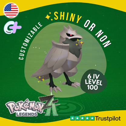 Corviknight Shiny or Non 6IV Pokémon Legends Z-A Competitive Customizable ZA Z A
