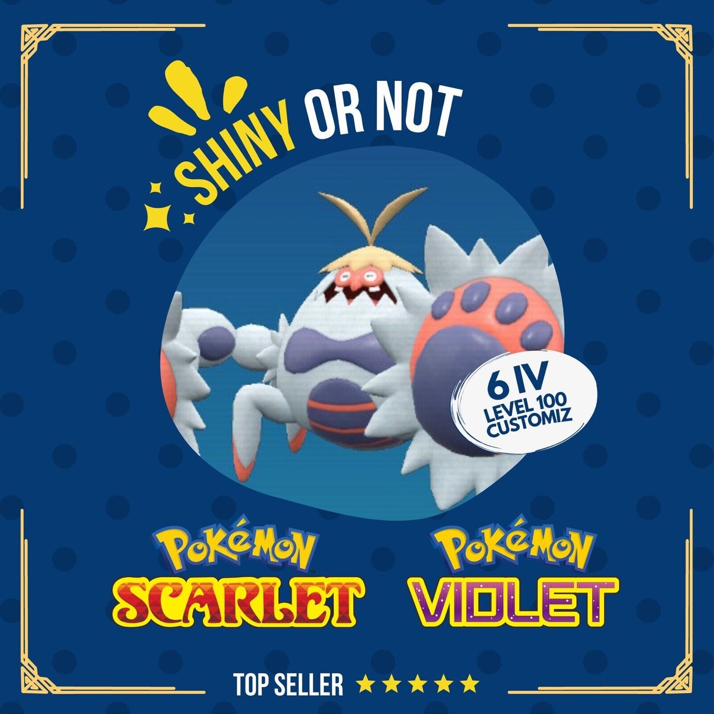 Crabominable Shiny or Non ✨ 6 IV Competitive Custom Pokémon Scarlet Violet by Shiny Living Dex | Shiny Living Dex