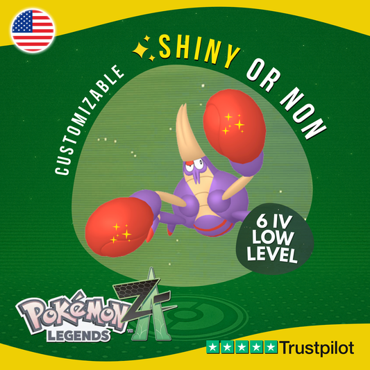 Crabrawler Shiny or Non ✨6IV Pokémon Legends Z-A Competitive Customizable ZA Z A