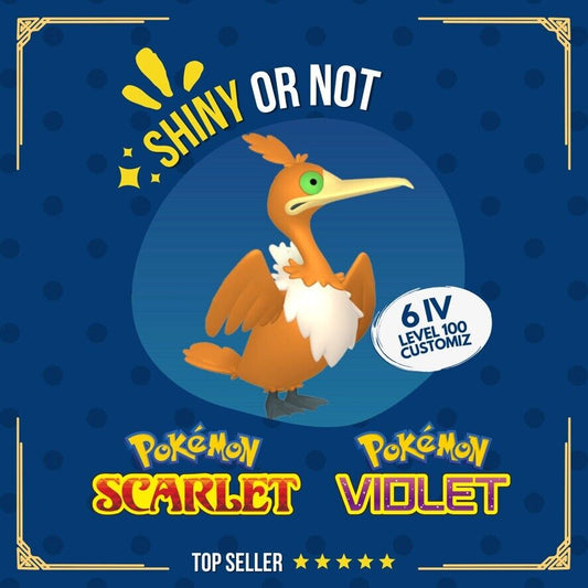Cramorant Shiny or Non ✨ 6 IV Competitive Customizable Pokémon Scarlet Violet by Shiny Living Dex | Shiny Living Dex