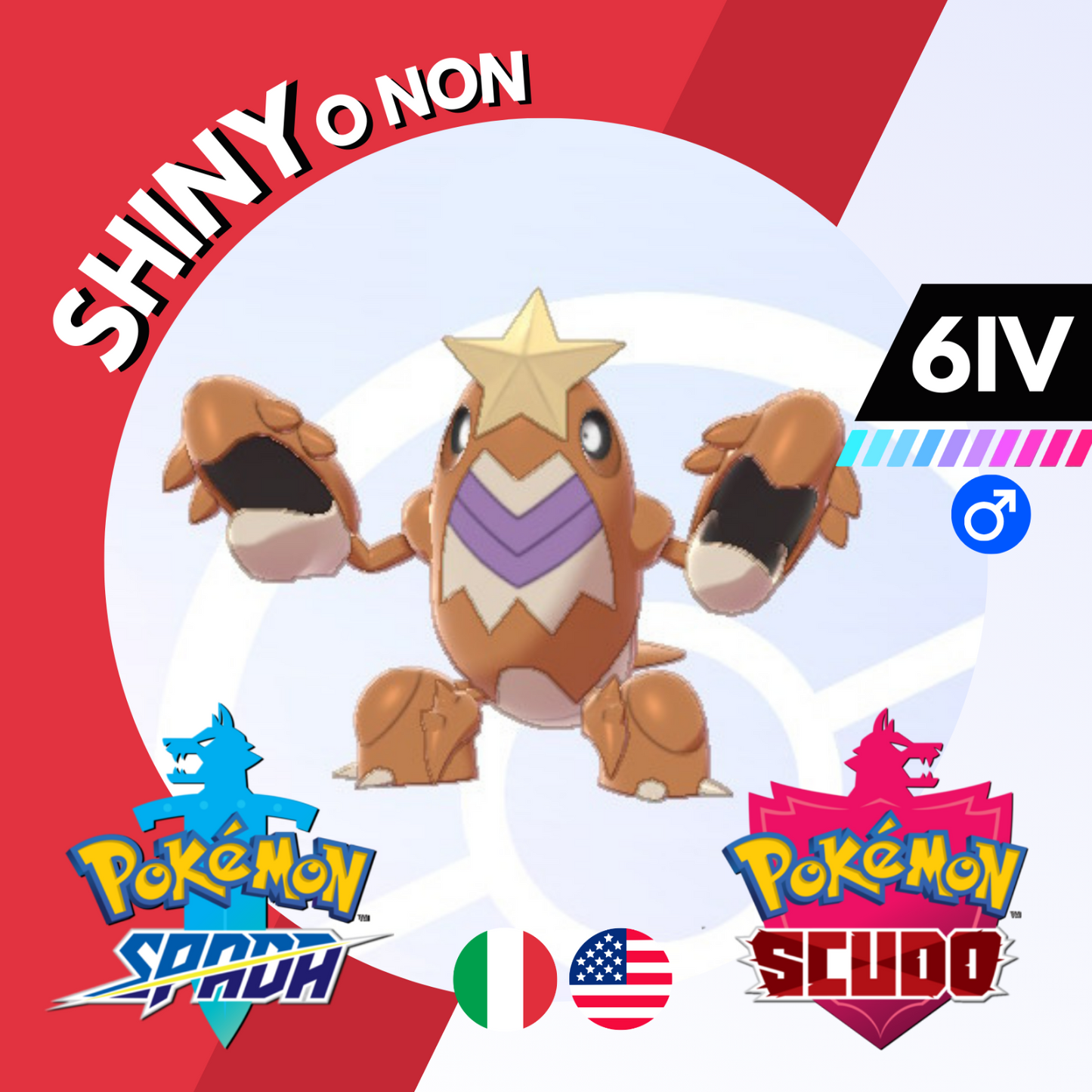 Crawdaunt Shiny o Non 6 IV Competitivo Legit Pokemon Spada Scudo Sword Shield
