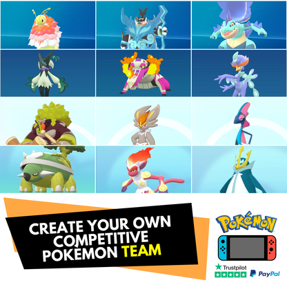 Create your own competitive Pokèmon Team Builder Legal Battle Ready 6 IV Legends Z-A Scarlet Violet Sword Shield Diamond Pearl Let’s Go ZA Z A