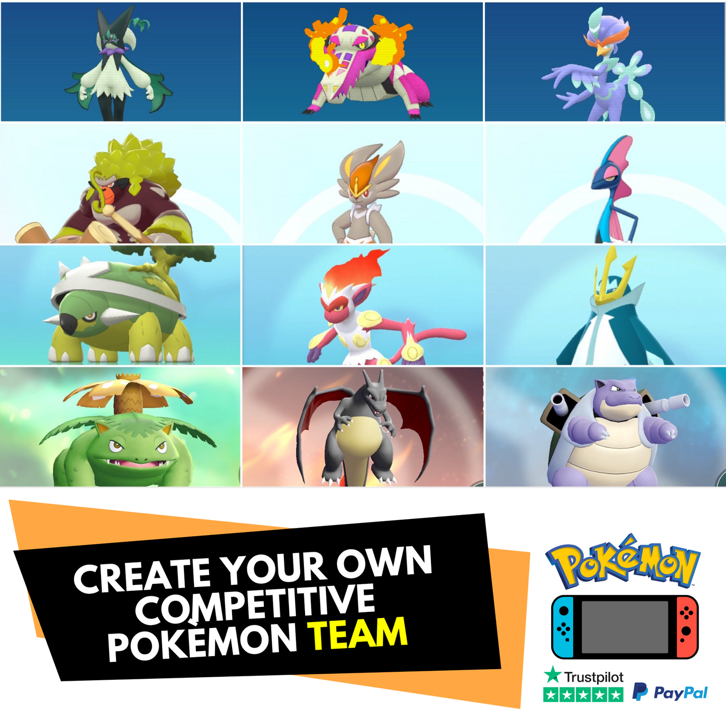 Create your own competitive Pokèmon Team Builder Legal Battle Ready 6 IV Shiny or Non Scarlet Violet Sword Shield Diamond Pearl Let’s Go by Il mio negozio | Shiny Living Dex