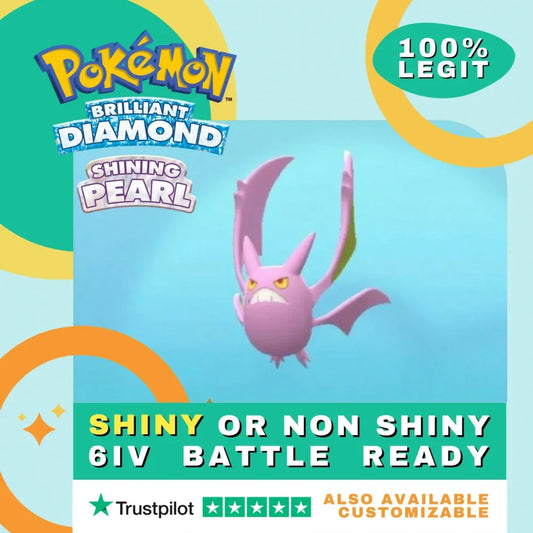 Crobat  Shiny ✨ or Non Shiny Pokémon Brilliant Diamond Shining Pearl Battle Ready 6 IV Competitive 100%  Legit Level 100 Customizable Custom OT