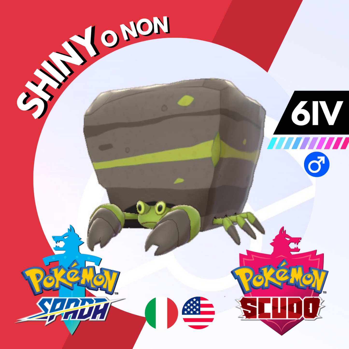 Crustle Shiny o Non 6 IV Competitivo Legit Pokemon Spada Scudo Sword Shield