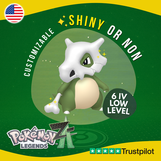 Cubone Shiny or Non ✨ 6 IV Pokémon Legends Z-A Competitive Customizable ZA Z A