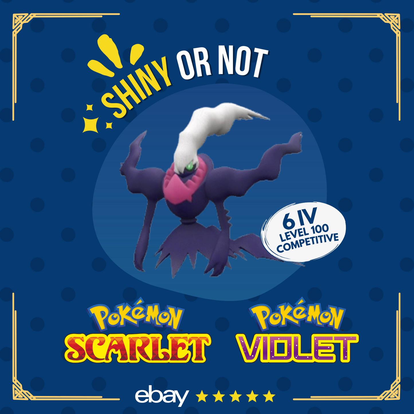 Darkrai Shiny or Non ✨ 6 IV Competitive Customizable Pokémon Scarlet Violet by Shiny Living Dex | Shiny Living Dex