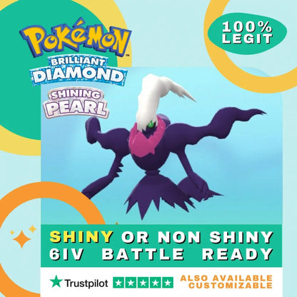 Darkrai Shiny ✨ or Non Shiny Pokémon Brilliant Diamond Shining Pearl Battle Ready 6 IV Competitive 100% Legit Level 100 Customizable Custom OT by Shiny Living Dex | Shiny Living Dex