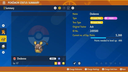 Dedenne Shiny Mass Outbreak July 25 Event Untouched IV Pokémon Scarlet Violet