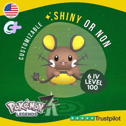 Dedenne Shiny or Non ✨6 IV Pokémon Legends Z-A Competitive Customizable ZA Z A