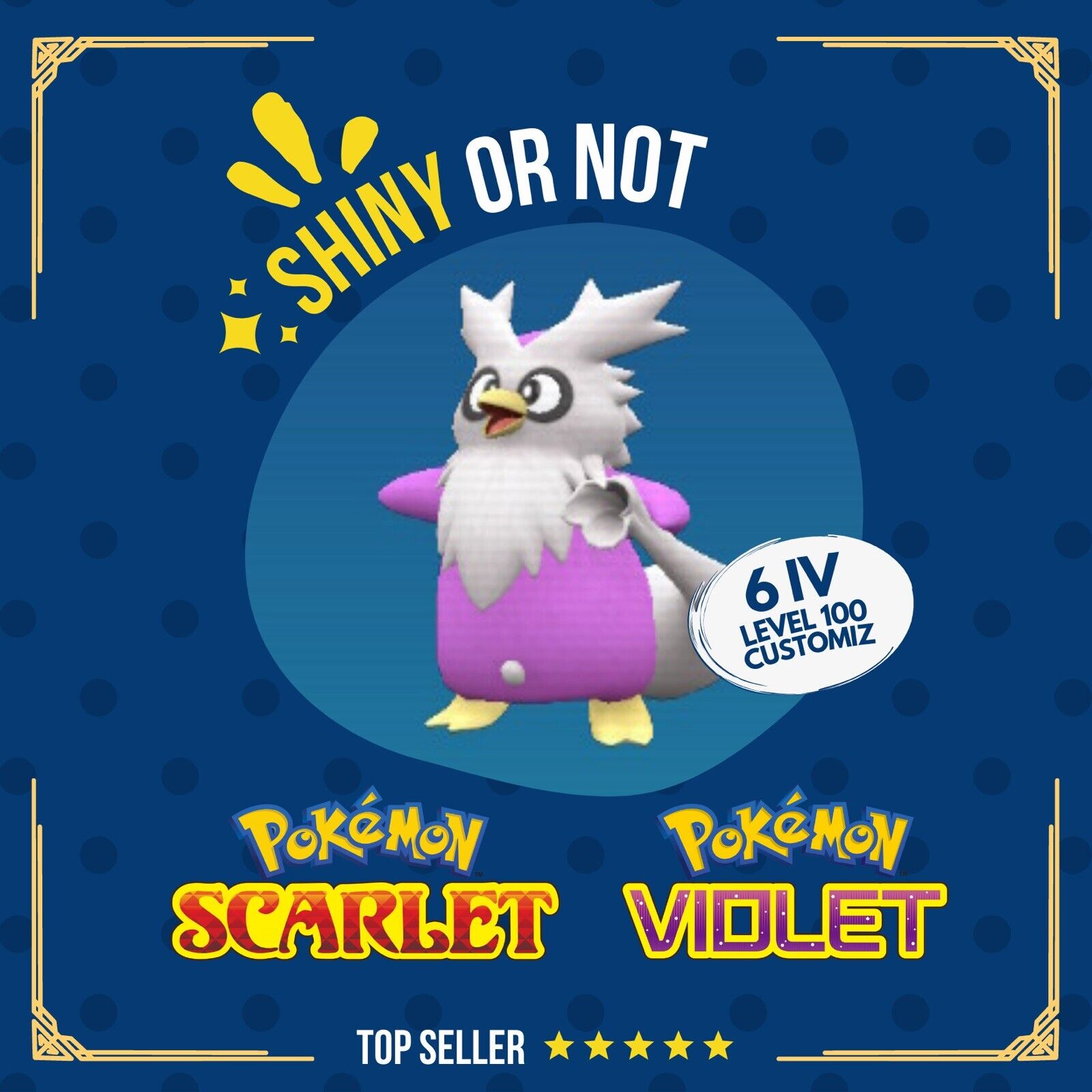 Delibird Shiny or Non ✨ 6 IV Competitive Customizable Pokémon Scarlet Violet by Shiny Living Dex | Shiny Living Dex