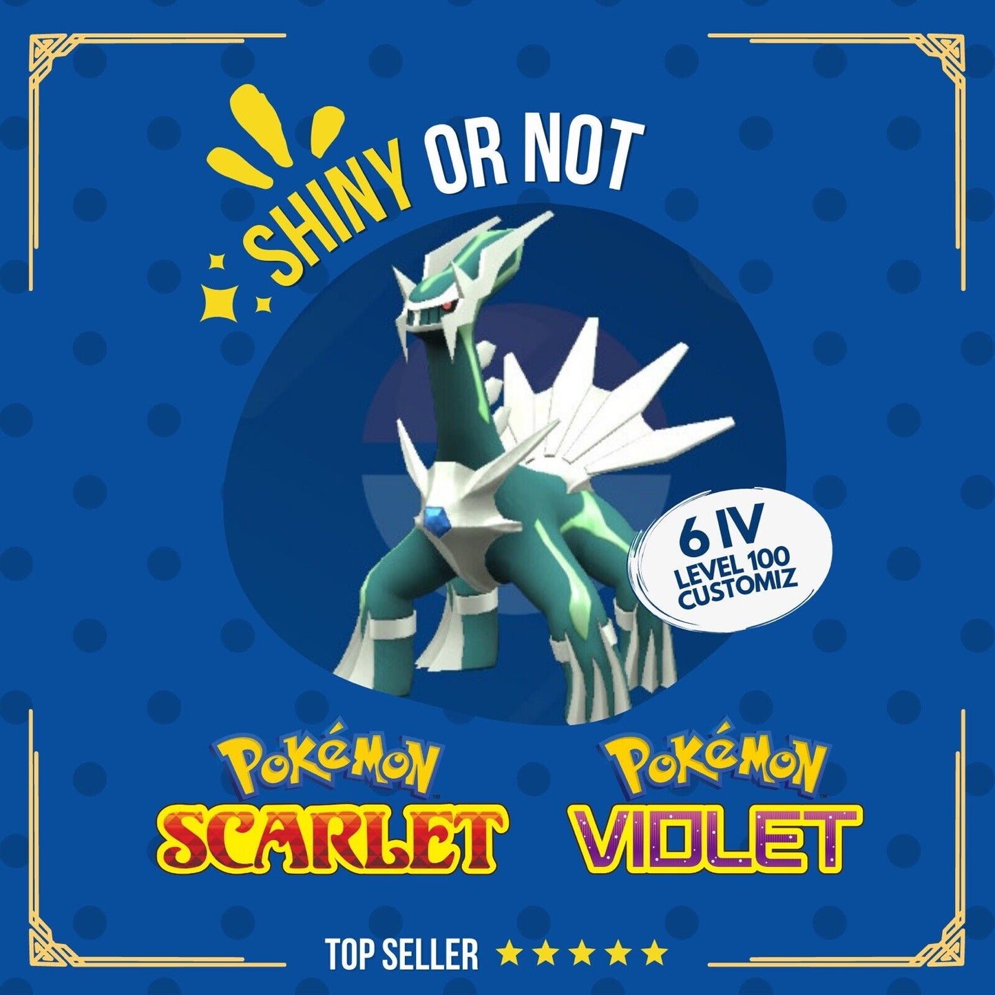 Dialga Shiny or Non ✨ 6 IV Competitive Customizable Pokémon Scarlet Violet by Shiny Living Dex | Shiny Living Dex