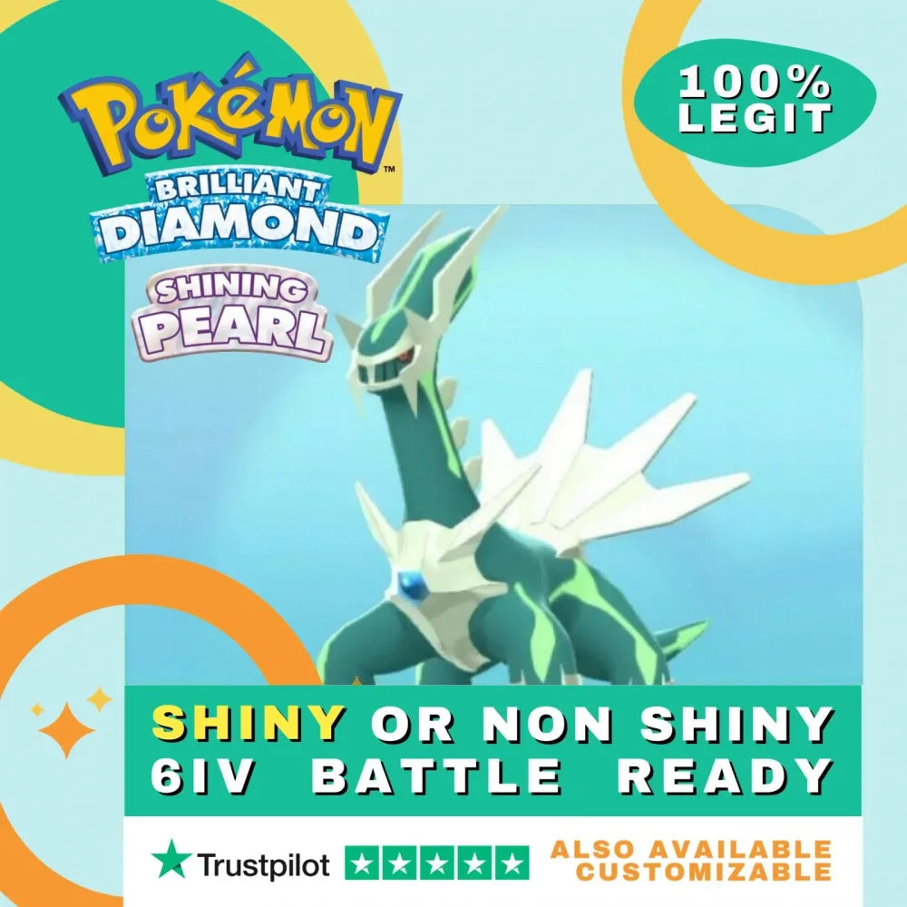 Dialga Shiny ✨ or Non Shiny Pokémon Brilliant Diamond Shining Pearl Battle Ready 6 IV Competitive 100% Legit Level 100 Customizable Custom OT by Shiny Living Dex | Shiny Living Dex