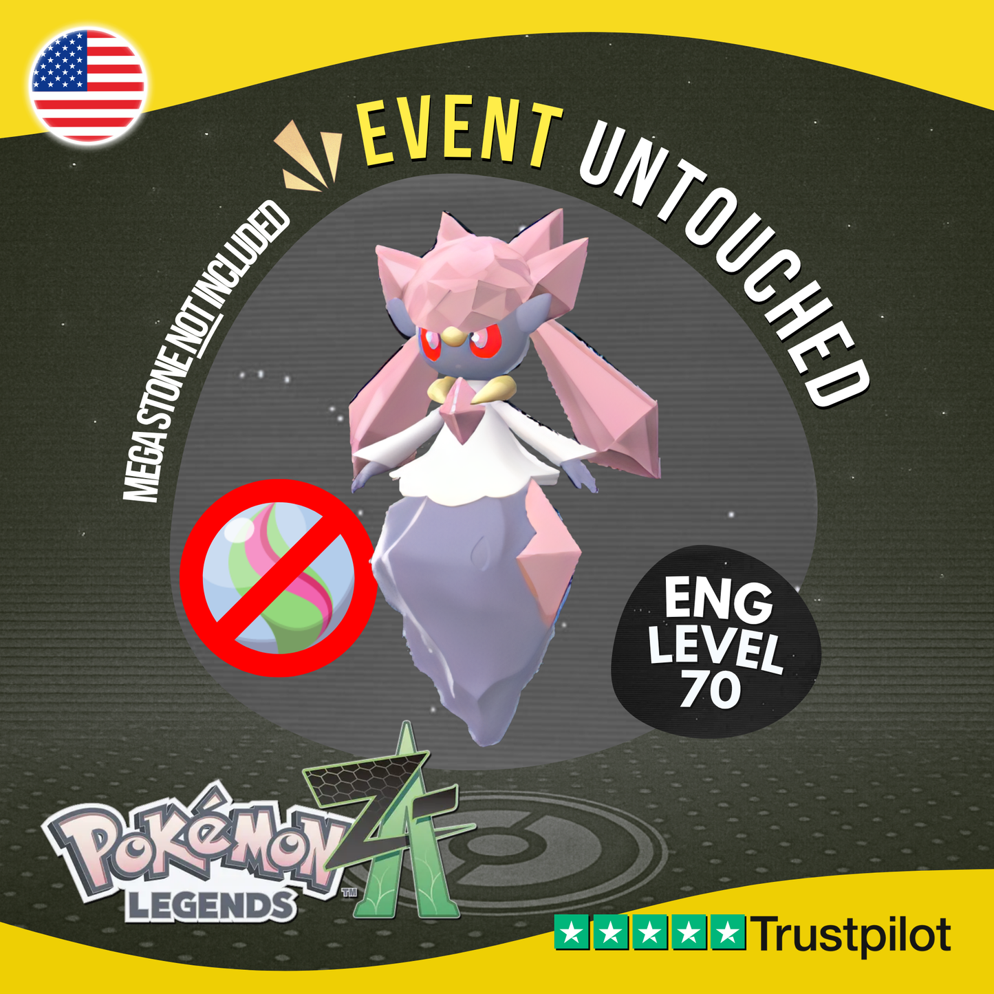 Diancie Event November 2025 Mystery Gift Untouched IV Pokémon Legends Z-A ZA Z A