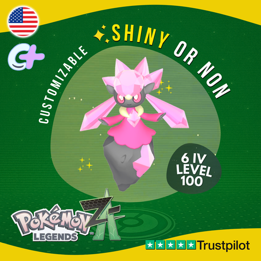 Diancie Shiny or Non Shiny 6IV Pokémon Legends Z-A Custom Competitive ZA Z A