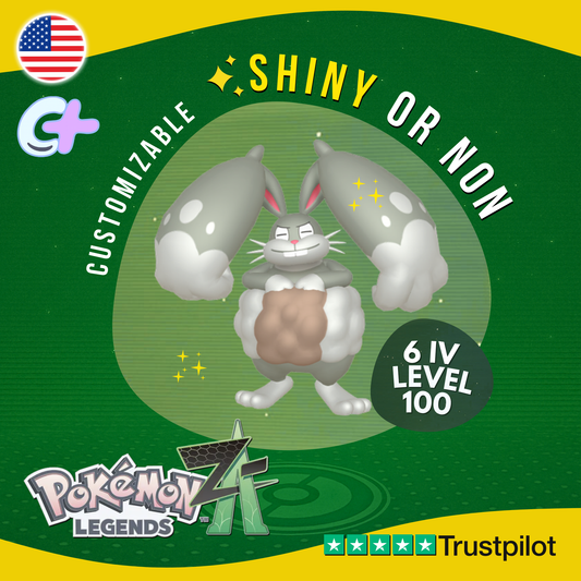 Diggersby Shiny or Non ✨6 IV Pokémon Legends Z-A Competitive Customizable ZA Z A