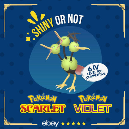 Dodrio Shiny or Non ✨ 6 IV Competitive Customizable Pokémon Scarlet Violet by Shiny Living Dex | Shiny Living Dex