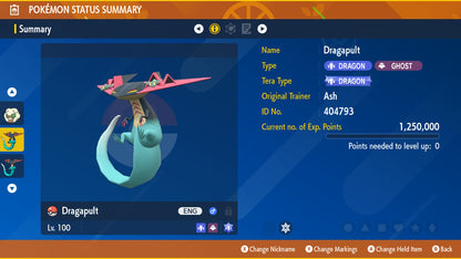 Dragapult Unrivaled Tera Raid Event Mightiest Mark 6IV Pokémon Scarlet Violet