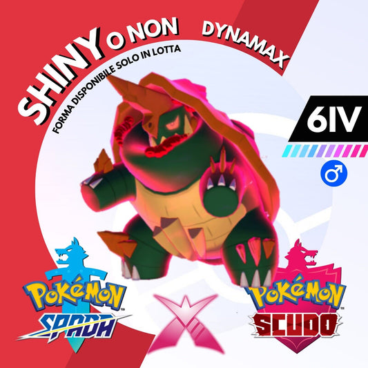 Drednaw Gigantamax Dynamax Shiny o Non 6 IV Pokemon Spada Scudo Sword Shield