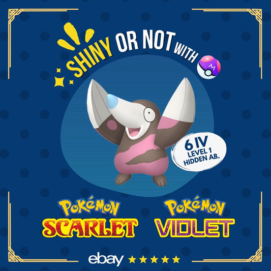 Drilbur Shiny or Non ✨ 6 IV Customizable Nature Level OT Pokémon Scarlet Violet by Shiny Living Dex | Shiny Living Dex