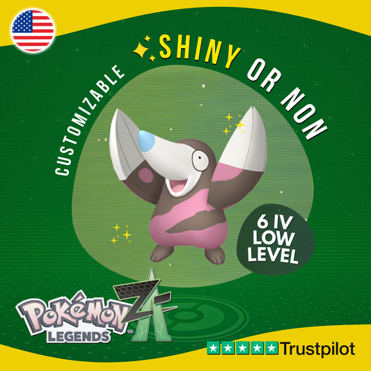Drilbur Shiny or Non ✨ 6 IV Pokémon Legends Z-A Competitive Customizable ZA Z A