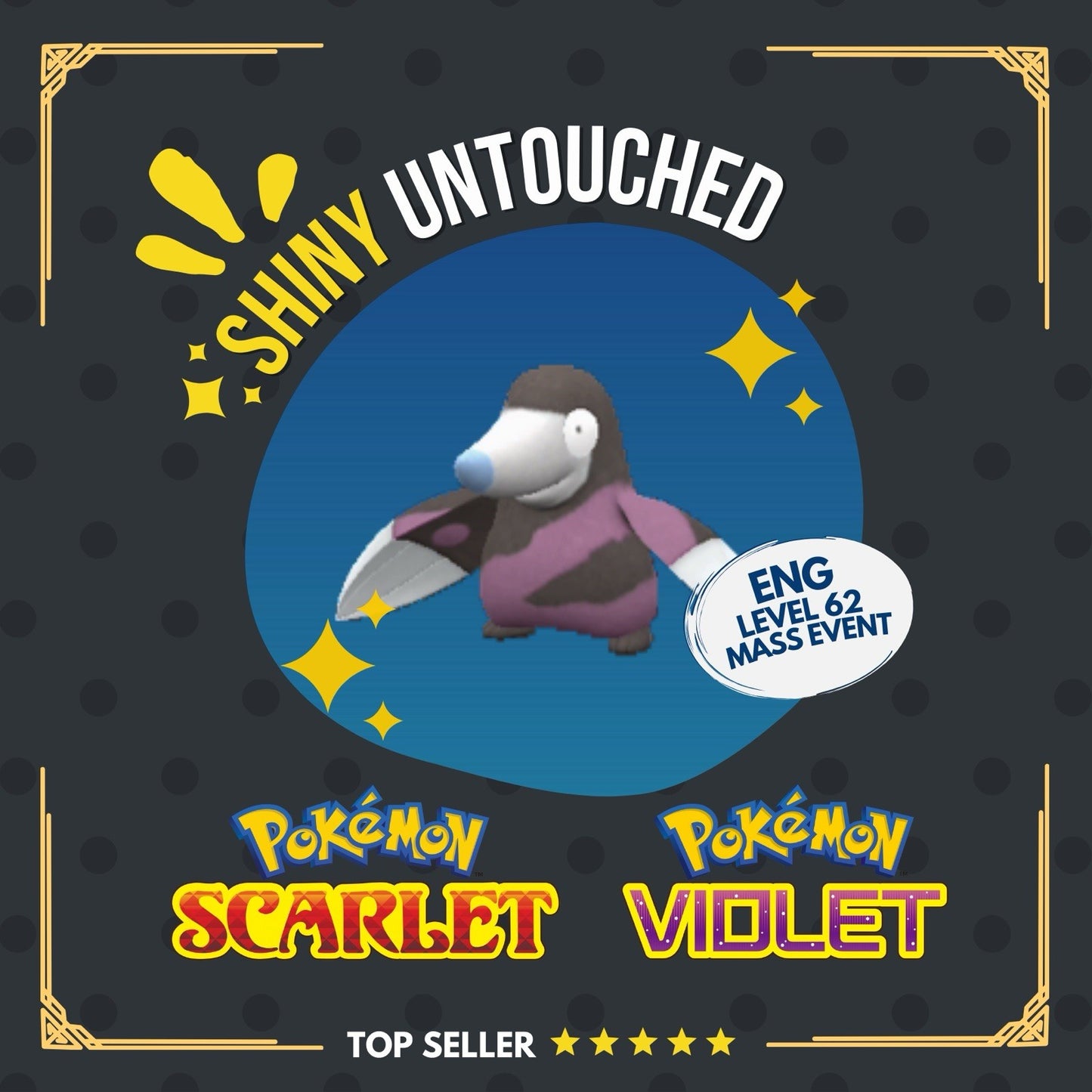 Drillbur Shiny Mass Outbreak August 25 Event Untouched IV Pokémon Scarlet Violet