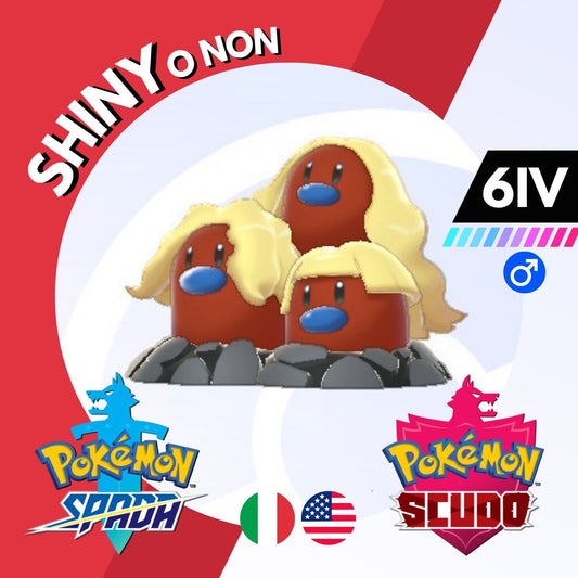 Dugtrio Alola Shiny Non 6 IV Competitivo Legit Pokemon Spada Scudo Sword Shield