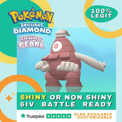 Dusclops  Shiny ✨ or Non Shiny Pokémon Brilliant Diamond Shining Pearl Battle Ready 6 IV Competitive 100%  Legit Level 100 Customizable Custom OT