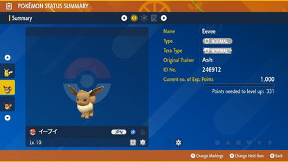 Eevee JAP Event PokéDoko Pokéss Matsuri Mark Untouched IV Pokémon Scarlet Violet