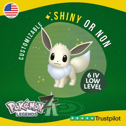 Eevee Shiny or Non ✨ 6 IV Pokémon Legends Z-A Competitive Customizable ZA Z A