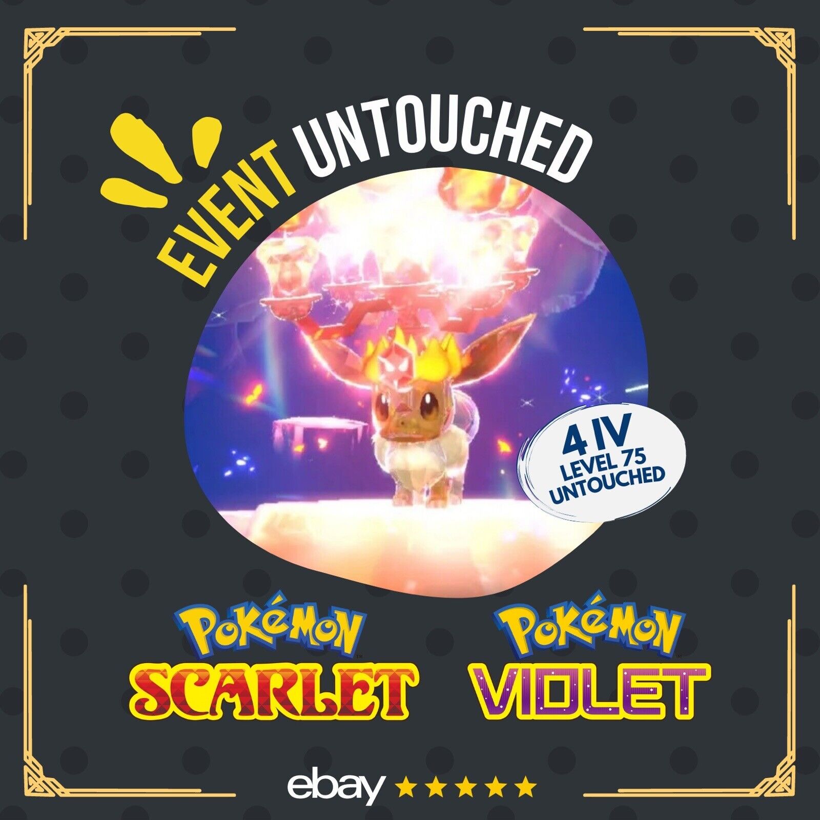 Eevee Spotlight Custom Tera Raid Event 2022 Untouched Pokémon Scarlet Violet by Shiny Living Dex | Shiny Living Dex