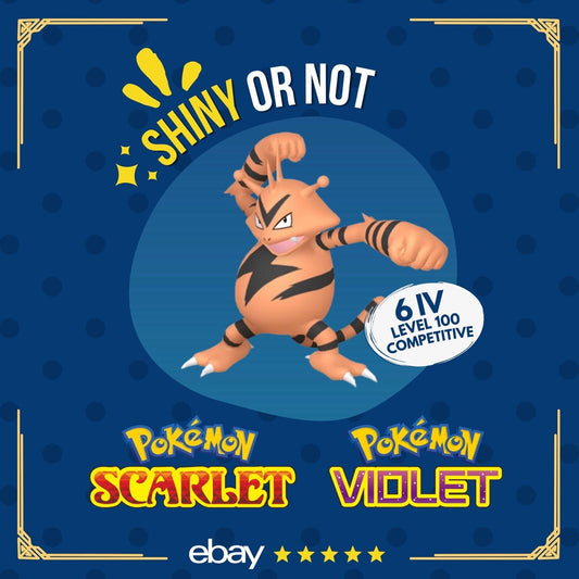 Electabuzz Shiny or Non ✨ 6 IV Competitive Customizable Pokémon Scarlet Violet by Shiny Living Dex | Shiny Living Dex