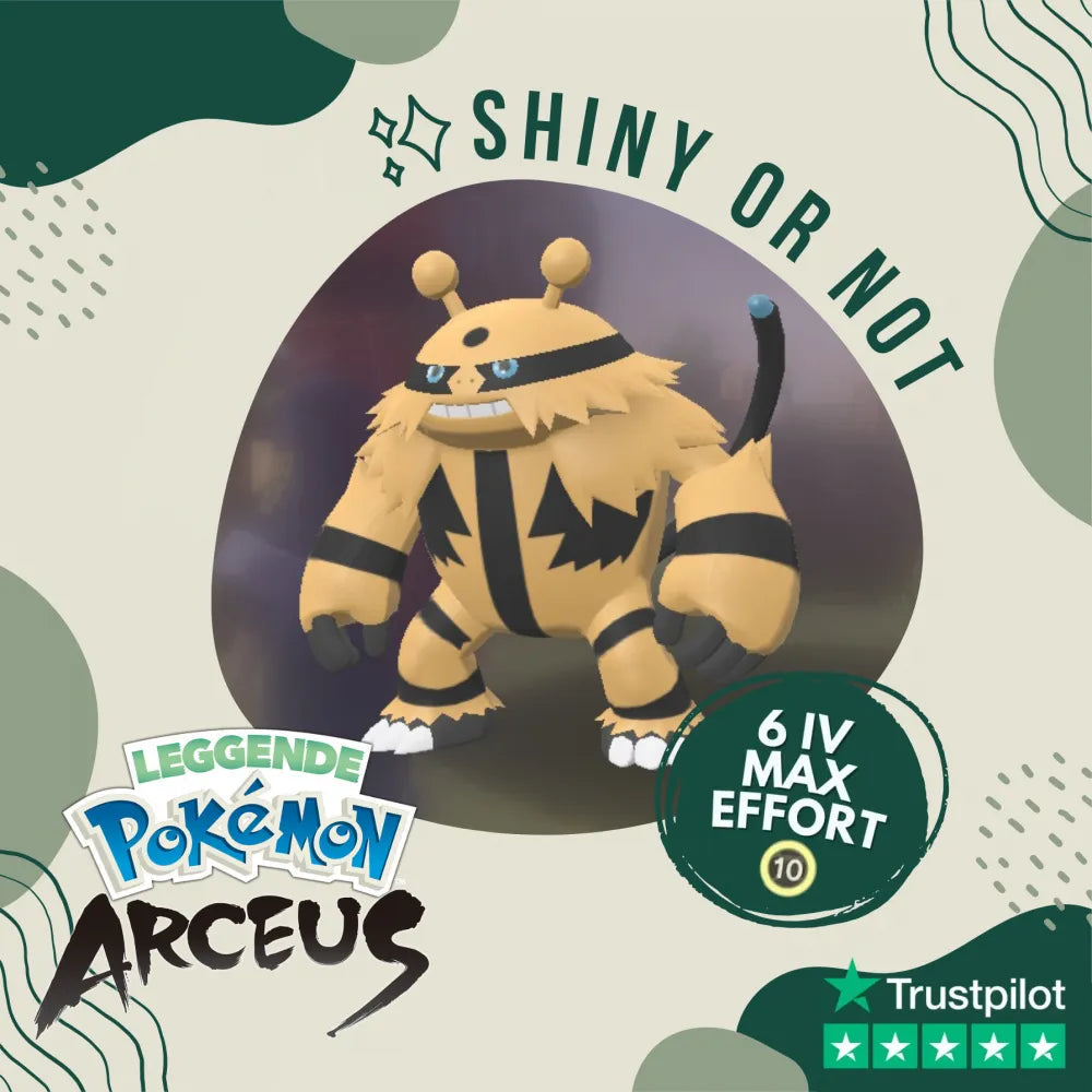 Electivire Shiny ✨ Legends Pokémon Arceus 6 Iv Max Effort Custom Ot Level Gender