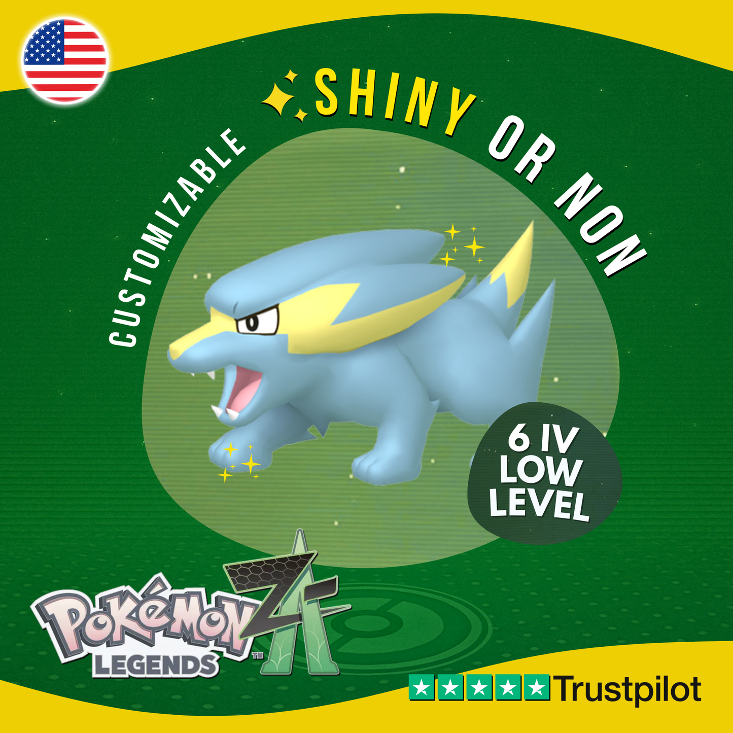 Electrike Shiny or Non ✨ 6IV Pokémon Legends Z-A Competitive Customizable ZA Z A