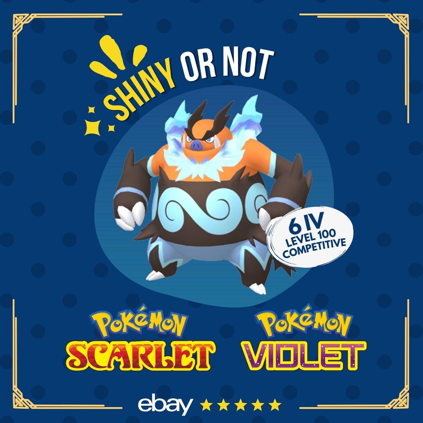 Emboar Shiny or Non ✨ 6 IV Competitive Customizable Pokémon Scarlet Violet by Shiny Living Dex | Shiny Living Dex