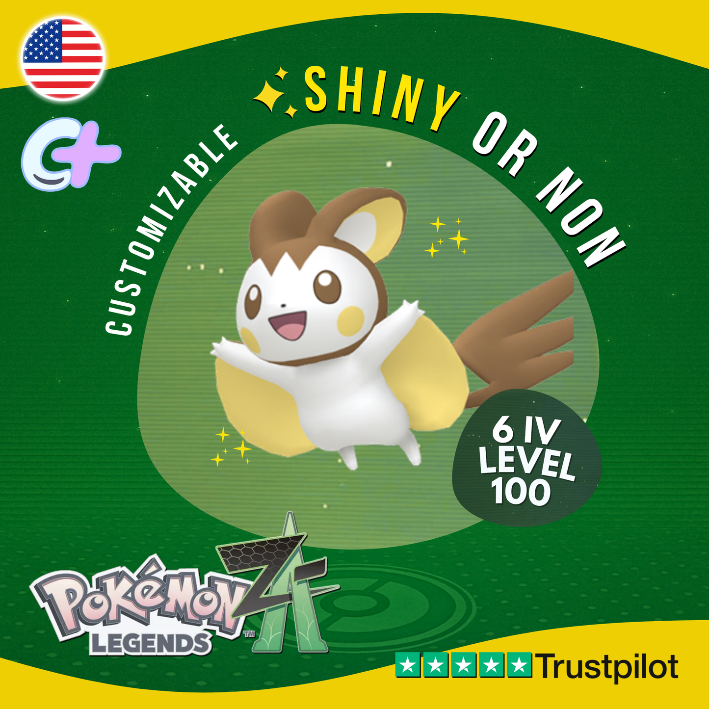 Emolga Shiny or Non ✨6 IV Pokémon Legends Z-A Competitive Customizable ZA Z A