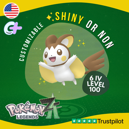 Emolga Shiny or Non ✨6 IV Pokémon Legends Z-A Competitive Customizable ZA Z A