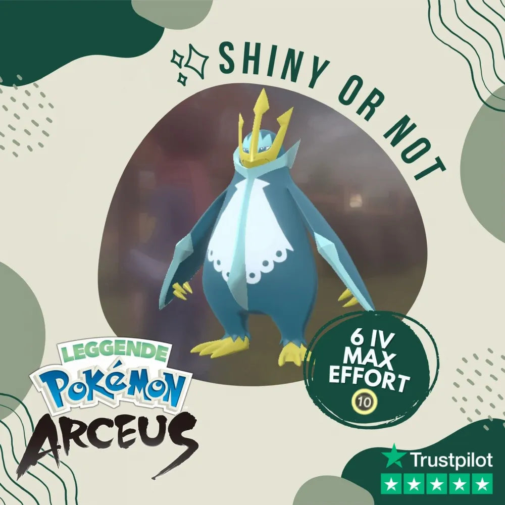 Empoleon Shiny ✨ Legends Pokémon Arceus 6 Iv Max Effort Custom Ot Level Gender