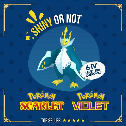 Empoleon Shiny or Non ✨ 6 IV Competitive Customizable Pokémon Scarlet Violet by Shiny Living Dex | Shiny Living Dex