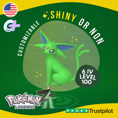 Espeon Shiny or Non ✨6 IV Pokémon Legends Z-A Competitive Customizable ZA Z A