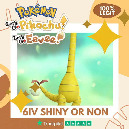 Exeggutor Shiny ✨ or Non Shiny Pokémon Let's Go Pikachu Eevee Level 100 Competitive Battle Ready 6 IV 100% Legit Legal Customizable Custom OT by Shiny Living Dex | Shiny Living Dex