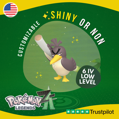 Farfetch'd Galar Galarian Shiny or Non ✨ 6 IV Pokémon Legends Z-A Custom ZA Z A