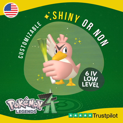 Farfetch'd Shiny or Non ✨6IV Pokémon Legends Z-A Competitive Customizable ZA Z A