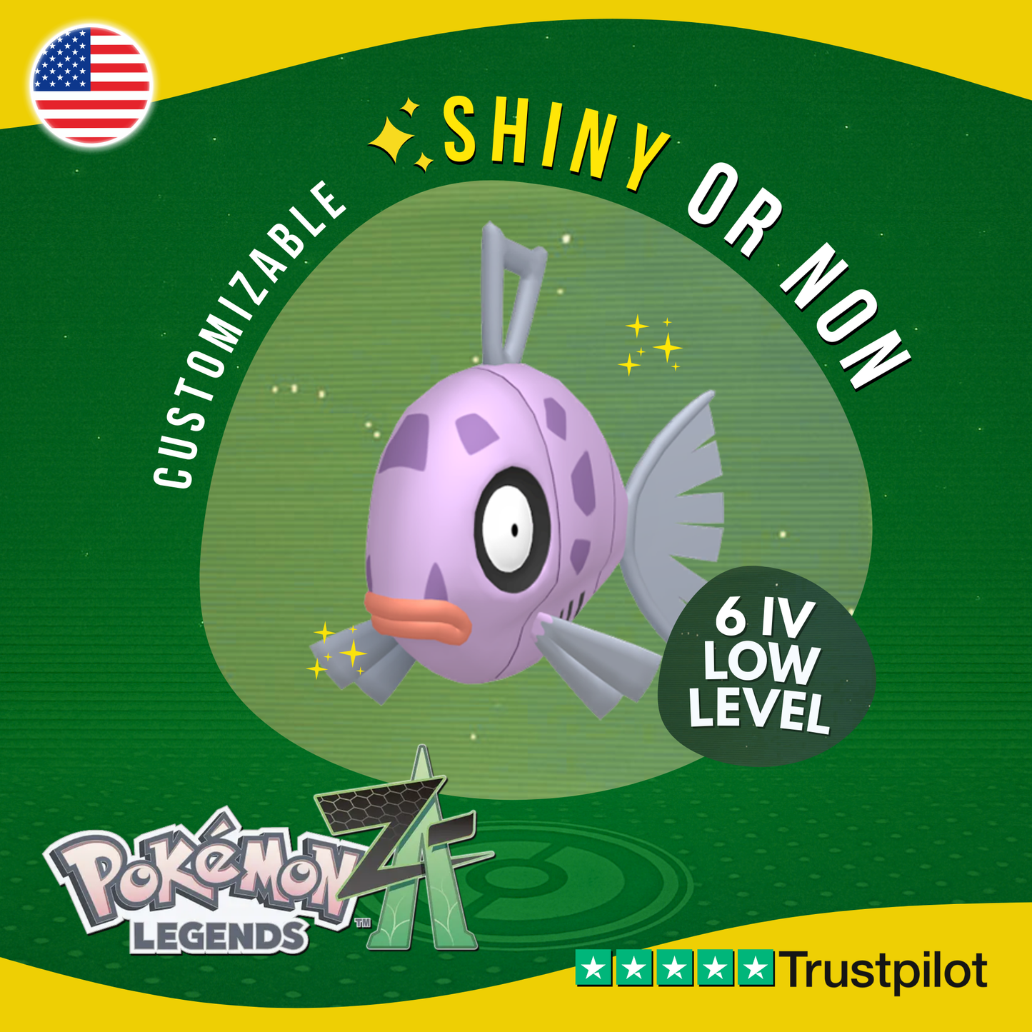 Feebas Shiny or Non ✨ 6 IV Pokémon Legends Z-A Competitive Customizable ZA Z A