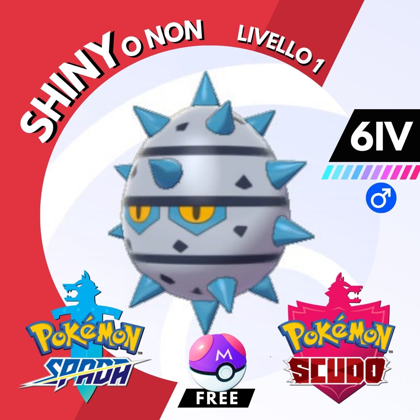 Ferroseed Shiny o Non 6 IV e Master Ball Legit Pokemon Spada Scudo Sword Shield